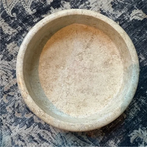 Threshold w/ Studio McGee ~ Marble Tray Beige - elegant round tabletop accent - Picture 4 of 7